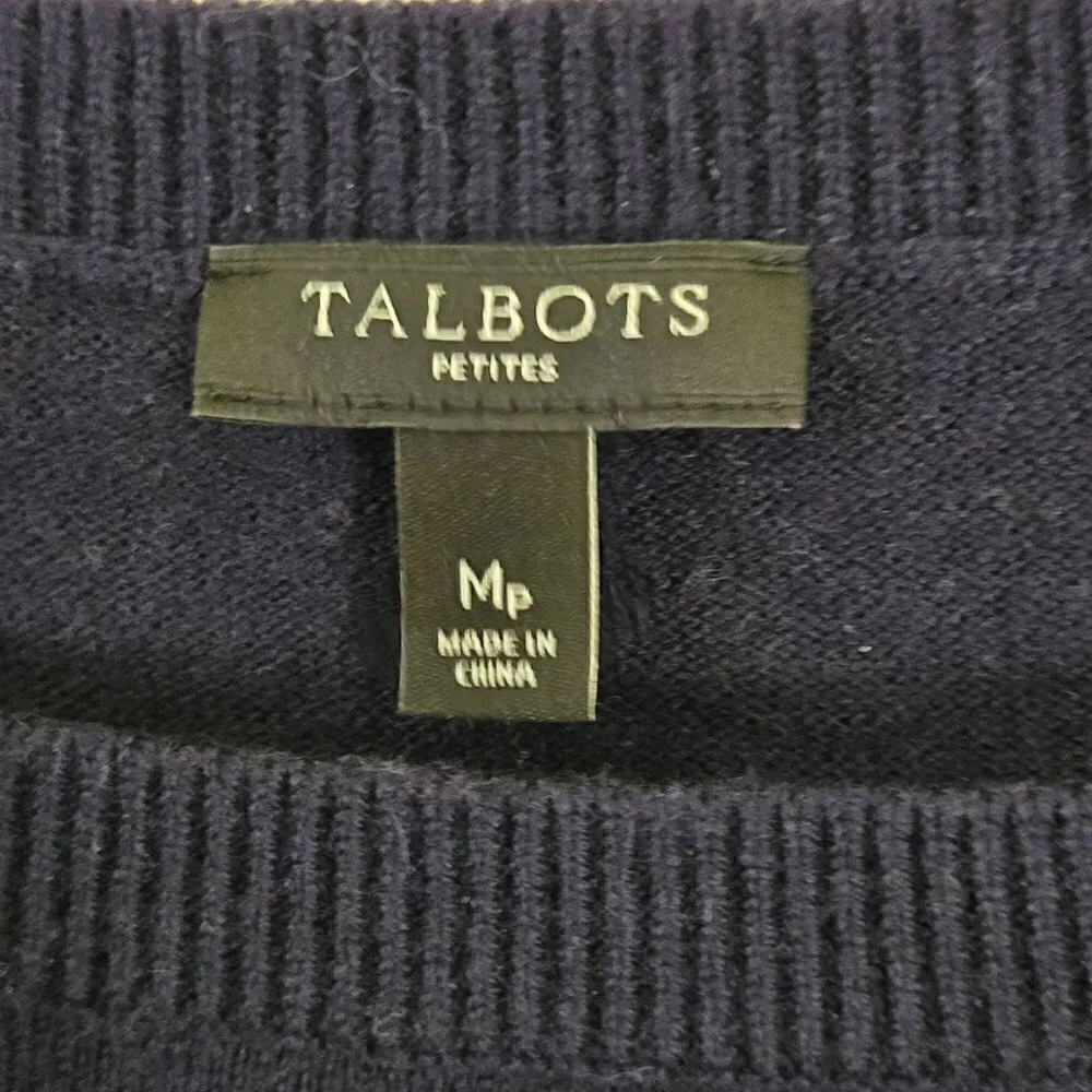 Talbots Joyful Angora Blend Crewneck Lightweight Sweater Size Mp